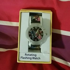 Accutime, Rotating, Flashing Butterfly Watch NIB
